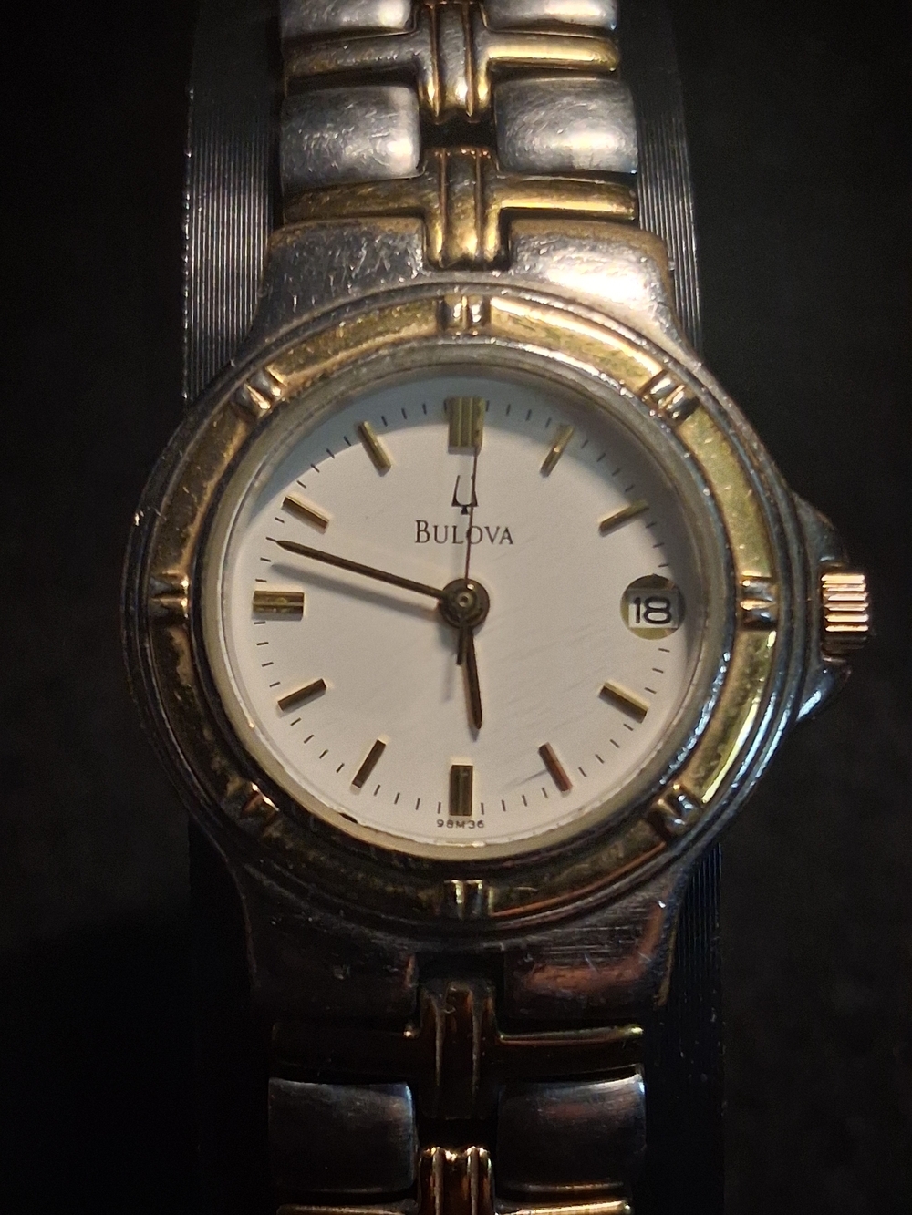 Bulova Two-Tone Stainless Steel Women's Watch - White Dial
